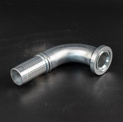 90 Degree SAE Flange 3000 Psi Stainless Steel Ferrule Hydraulic Hose Fitting 87391