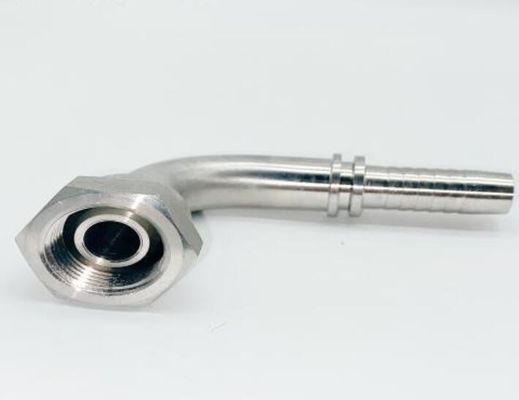 Galvanized Sheet Hydraulic Hose Fittings Stainless Steel Single Hex 90 Degree Bsp 22691