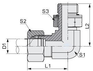 Connecting Pipes Hexagon Head Elbow Bsp Thread Adjustble Stud Ends with O-Ring Sealing
