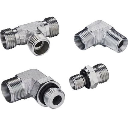 Galvanized Sheet 90 Degree Bsp Thread Male Adjustable Bite Type Stud End with O-Ring