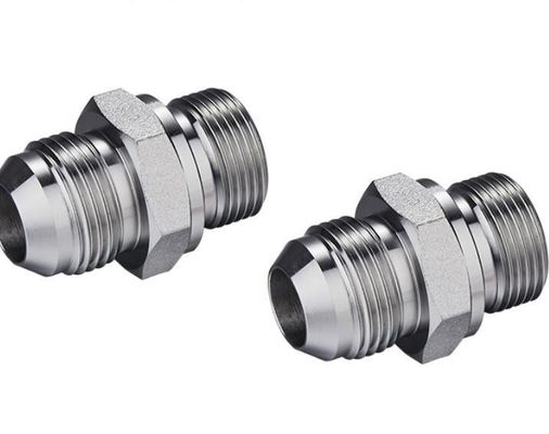 Hexagonal Stainless Steel Straight Jic37 Degrees to Nptf External Thread Hydraulic Transition Joint