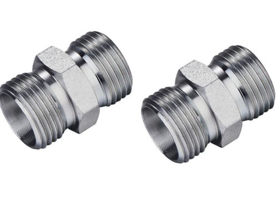 Medium Carbon Steel Hydraulic Hose Straight Adapter Fittings Benefit DIN Standard