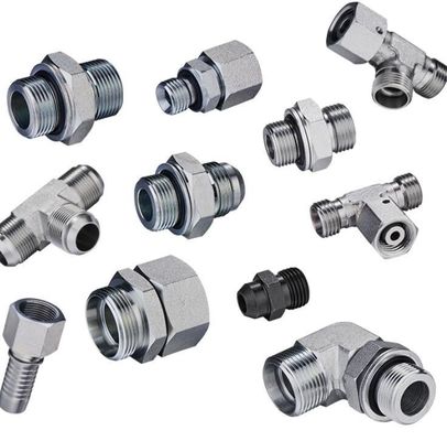 Medium Carbon Steel Hydraulic Hose Straight Adapter Fittings Benefit DIN Standard