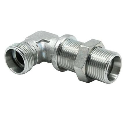 Made Medium Carbon Steel Hydraulic Bulkhead 90deg Metric Hose Adapter Galvanized Sheet