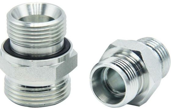 Galvanized Sheet Hydraulic Fitting Straight Double Male Thread Forged Hose Connectors