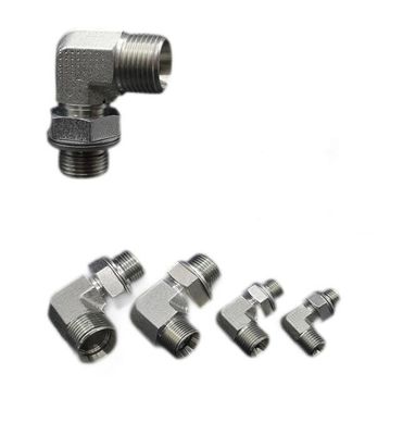 Medium Carbon Steel Pipe Lines Connect 90 Degree Elbow Bsp Thread Adjustable Stud Ends with O-Ring Sealing Hydraulic Fittings
