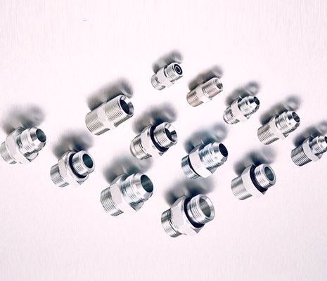 Silver Pipe Lines Connect Carbon Steel Fittings for Jic Metric External Thread Inner Cone