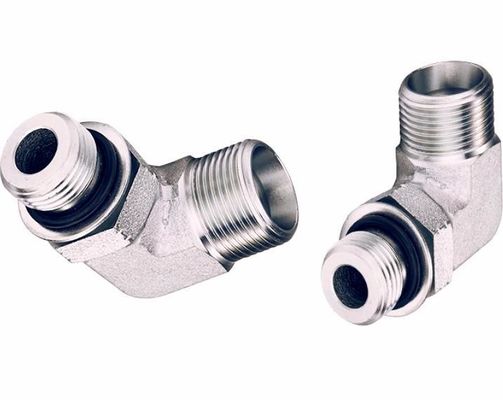 Carbon Steel Hydraulic Hose Straight Adapter Fittings 90 Degree Elbow Hose Adapter