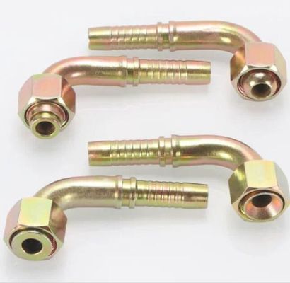 Metric 90 Degree Female 24 Degree Cone O-Ring L.T. Carbon Stainless Steel Hydraulic Hose Fitting 20491 Series