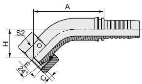 Metric Hydraulic Fitting Female 24 Degrees Cone O-Ring H. T for Pipe Lines Connect