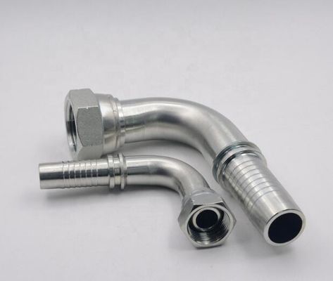 Galvanized Sheet Hydraulic Hose Fittings Stainless Steel Single Hex 90 Degree Bsp 22691